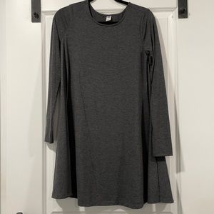 Gray long sleeve shift dress